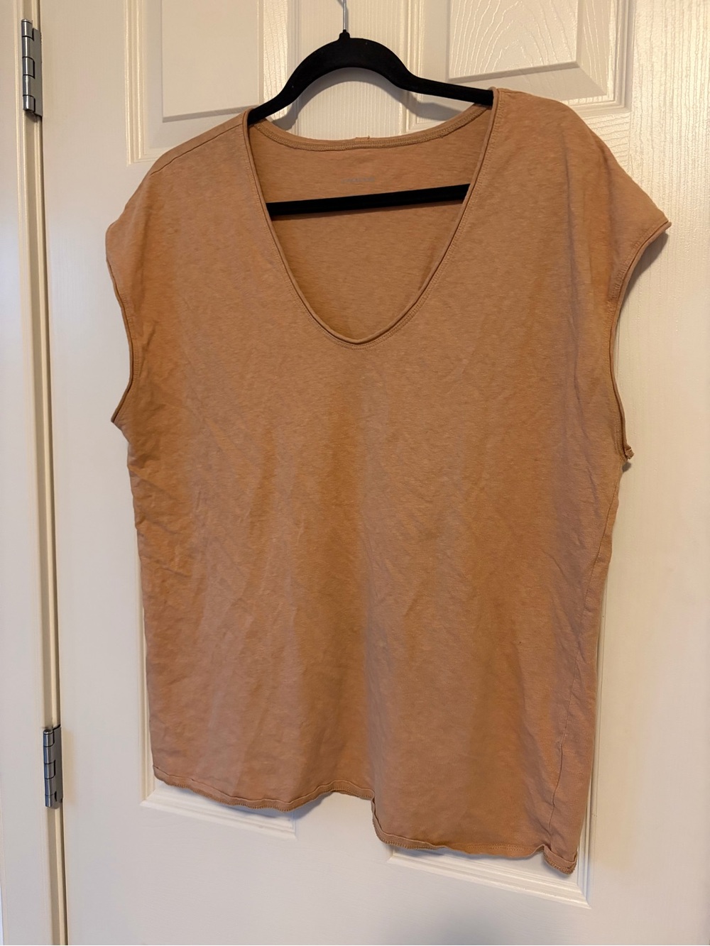 💚 EVERLANE - Orange Large Women’s Top - Hemp/Organic Cotton Blend